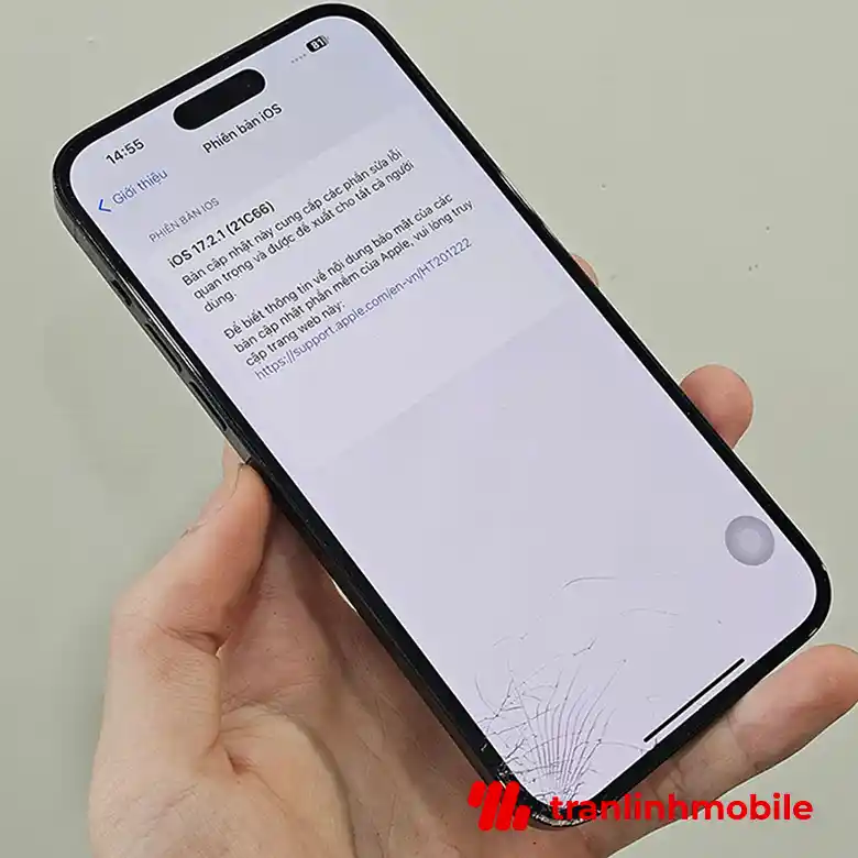 iPhone 14 Pro bị vỡ mặt k&iacute;nh, cảm ứng v&agrave; m&agrave;n h&igrave;nh hiển thị b&igrave;nh thường