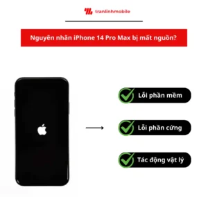 Xác định nguyên nhân cụ thể để sửa lỗi mất nguồn iPhone 14 Pro Max giúp thiết bị hoạt động ổn định 
